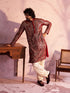 Men's Maroon Georgette Embellished Kurta Patiala Set